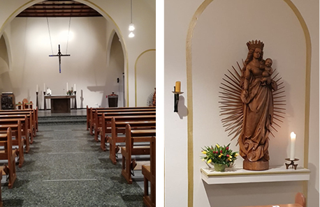 Fertig gemalte Kirche in Bordesholm